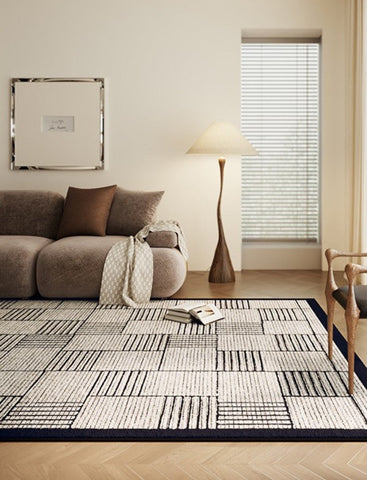 Living Room Contemporary Modern Rugs, Modern Rugs for Dining Room, Large Abstract Geometric Modern Rugs, Bedroom Modern Rugs-LargePaintingArt.com