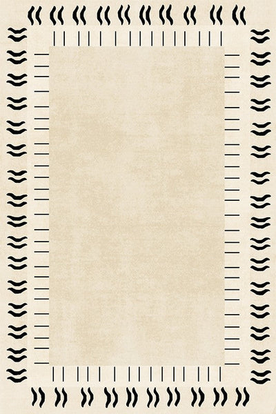 Unique Modern Rugs for Dining Room, Mid Century Modern Rugs Next to Bed, Thick Contemporary Rugs for Bedroom, Cream Modern Carpets for Living Room-LargePaintingArt.com