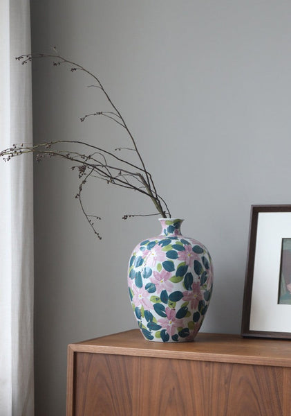 Unique Handmade Modern Flower Vase, Large Porcelain Vases for Modern Home Decor, Centerpiece Ceramic Bouquet Vases, Contemporary Vases on Dining Table-LargePaintingArt.com