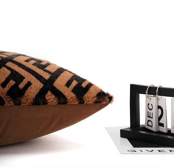 Decorative Pillow Covers, Brown Modern Pillows for Couch, Abstract Decorative Throw Pillows for Living Room, Large Modern Sofa Pillow Cases-LargePaintingArt.com