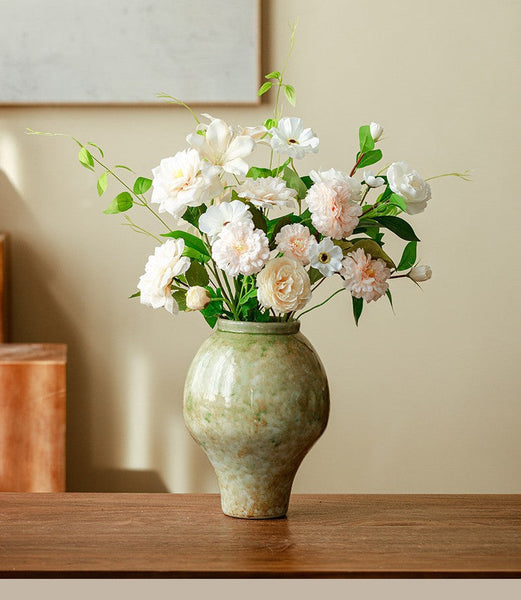 Flower Vases on Table, Centerpiece Ceramic Bud Vases, Porcelain Flower Vases, Handmade Water Holding Flower Vase-LargePaintingArt.com