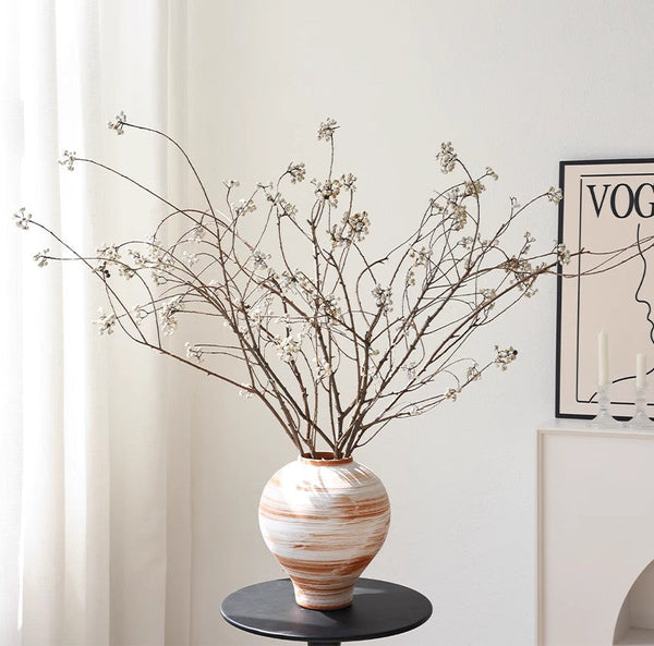 Dried Chinese Tallow Tree Twigs, Natural Decorations, 30 Inch Dried Long Twigs, Flower Arrangement, Handmade Artificial Flower, Natural Dried Branches-LargePaintingArt.com