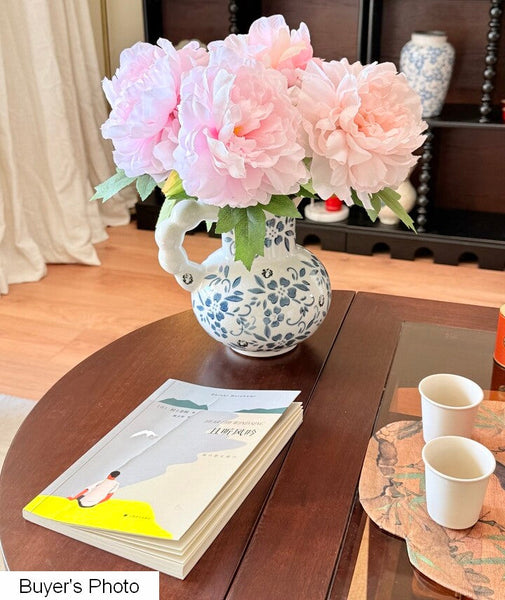 Handmade Water Holding Flower Vases, Rustic Porcelain Flower Vases, Ceramic Bud Vases, Small Flower Vases on Table-LargePaintingArt.com