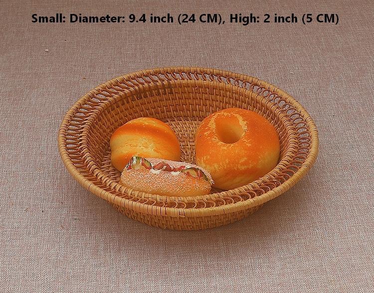 Rattan Small Storage Baskets, Round Storage Basket for Pantry, Kitchen Storage Baskets, Storage Basket for Dining Room-LargePaintingArt.com