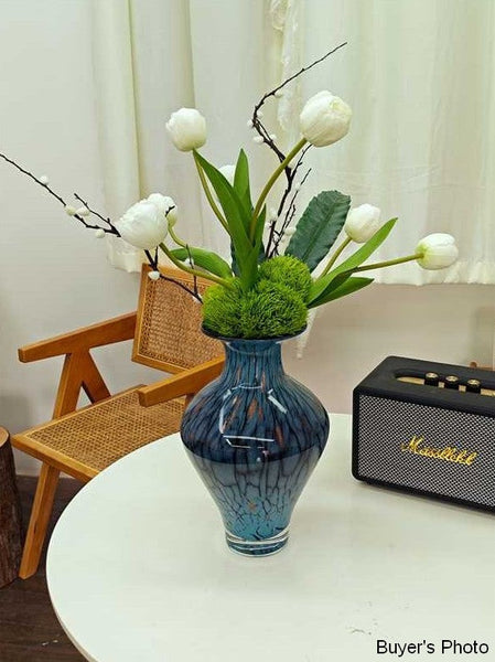Handmade Liuli Vases, Centerpiece Vases on Table, Colored Glaze Vase for Modern Home Decor, Glass Bud Vases, Bouquet Flower Vase-LargePaintingArt.com