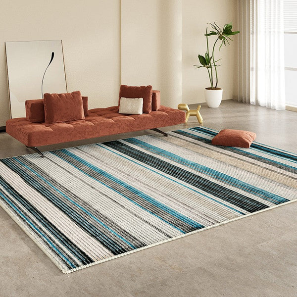 Unique Modern Rugs for Living Room, Abstract Contemporary Rugs for Bedroom, Modern Area Rugs under Sofa, Dining Room Floor Rugs, Modern Carpets for Office-LargePaintingArt.com