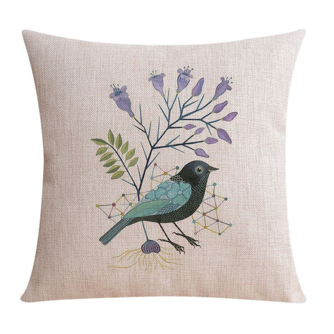 Modern Sofa Decorative Pillows for Children's Room, Singing Birds Decorative Throw Pillows, Love Birds Throw Pillows for Couch, Decorative Pillow Covers-LargePaintingArt.com