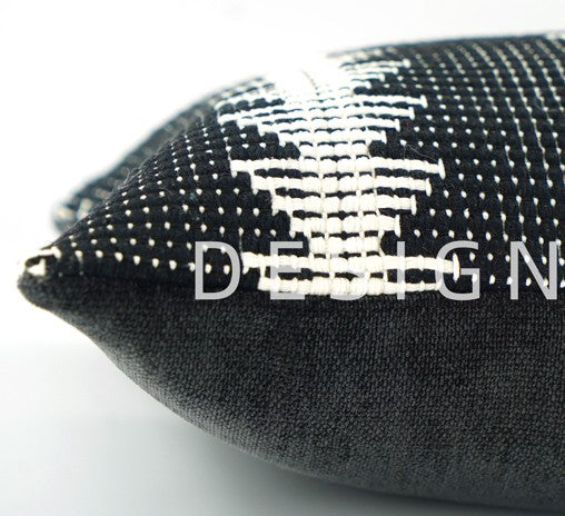 Large Modern Sofa Pillow Covers, Black and White Pattern Contemporary Square Modern Throw Pillows for Couch, Simple Throw Pillow for Interior Design-LargePaintingArt.com