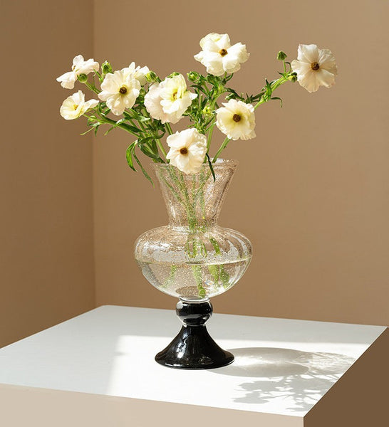 Contemporary Glass Vases, Mid Century Vases for Flowers, Handmade Modern Vases for Living Room, Unique Decorative Glass Vase, Centerpiece Vases on Table-LargePaintingArt.com