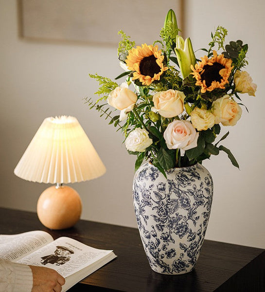 Porcelain Flower Vases, Modern Ceramic Bouquet Vases, Centerpiece on Dining Table, Flower Vase on Table, Handmade Water Holding Flower Vases-LargePaintingArt.com