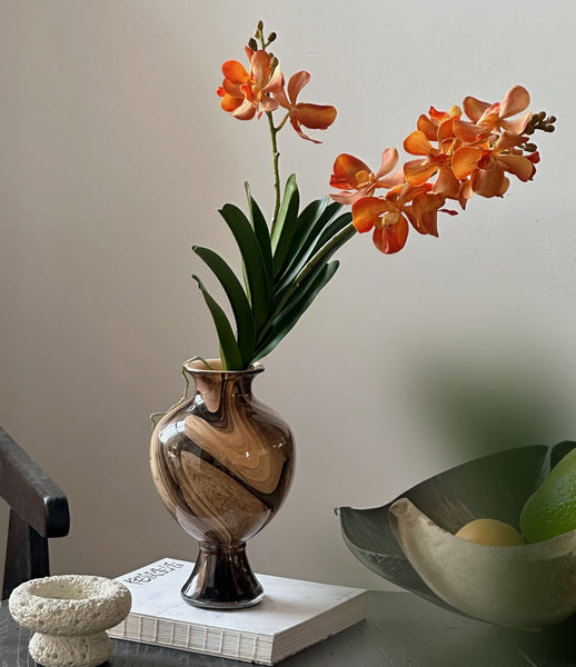 Modern Vases for Flowers, Unique Handmade Glass Bud Vases, Vintage Glass Flower Vases, Flower Vases on Table-LargePaintingArt.com