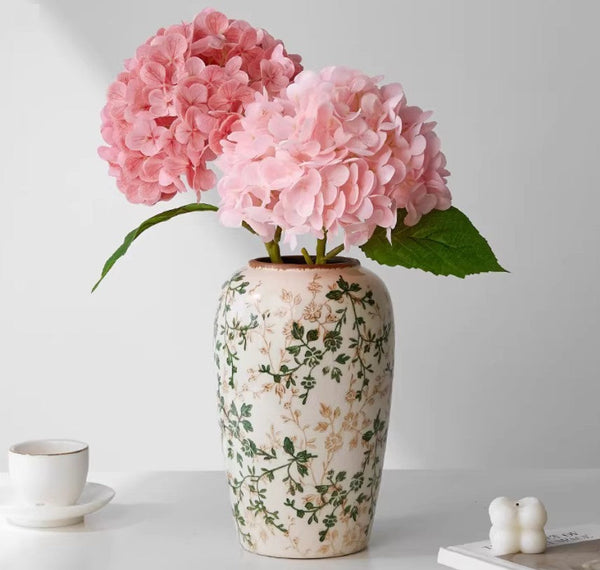 Porcelain Flower Vases, Rustic Flower Vases on Table, Dining Table Centerpiece, Ceramic Bouquet Vases, Handmade Water Holding Flower Vase-LargePaintingArt.com