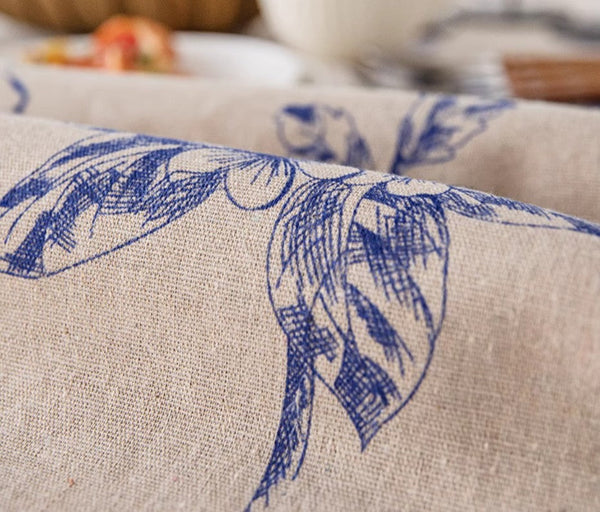 Dining Room Flower Table Cloths, Large Rectangular Table Covers for Kitchen, Farmhouse Table Cloth, Wedding Tablecloth, Square Tablecloth for Oval Table-LargePaintingArt.com