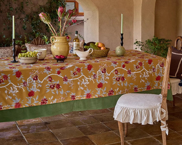 Farmhouse Table Cloth, Dining Room Flower Table Cloths, Large Square Tablecloth for Round Table, Extra Large Rectangular Table Covers for Kitchen-LargePaintingArt.com