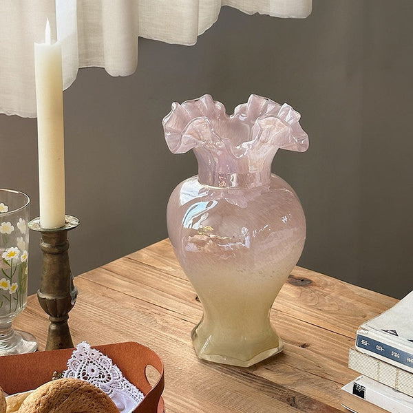 Water Holding Flower Vases, Glass Bud Vases, Bouquet Flower Vase, Vintage Glass Flower Vases, Handmade Flower Vases on Table-LargePaintingArt.com