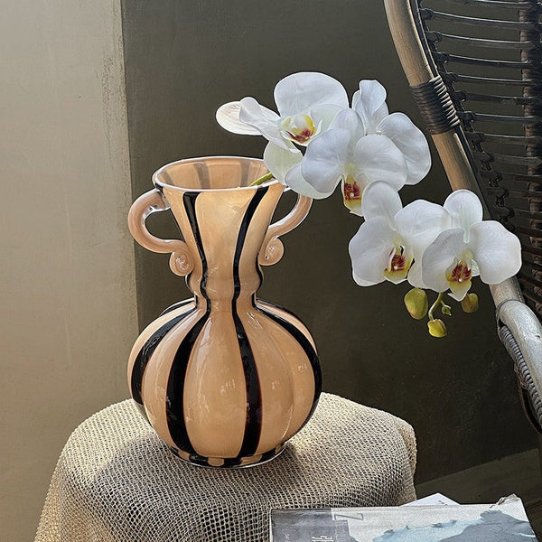 Creative Modern Vases for Living Room, Flower Vases on Table, Modern Glass Flower Vases, Glass Flower Vases, Handmade Glass Bud Vases-LargePaintingArt.com