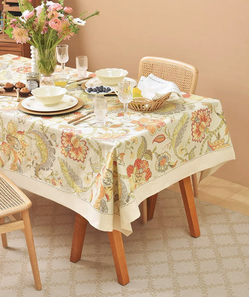 Extra Large Rectangle Tablecloth for Dining Room Table, Country Farmhouse Tablecloth, Square Tablecloth for Round Table, Rustic Table Covers for Kitchen-LargePaintingArt.com