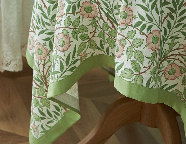 Large Rectangle Tablecloth for Dining Room Table, Square Tablecloth for Round Table, Farmhouse Table Cloth, Flower Pattern Tablecloth-LargePaintingArt.com