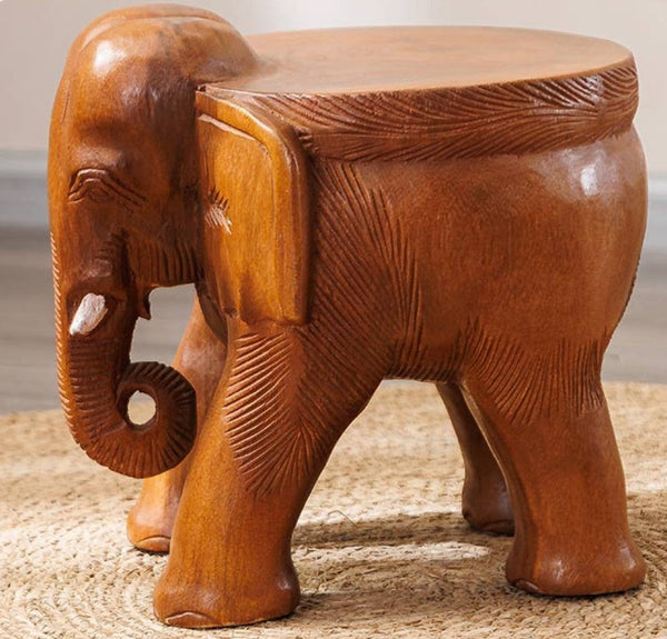 Dining Table Stool, Handmade Solid Wood low Stool, Elephant Wooden Stool, Elephant Sofa Stool, Creative Shoe-changing Stool-LargePaintingArt.com