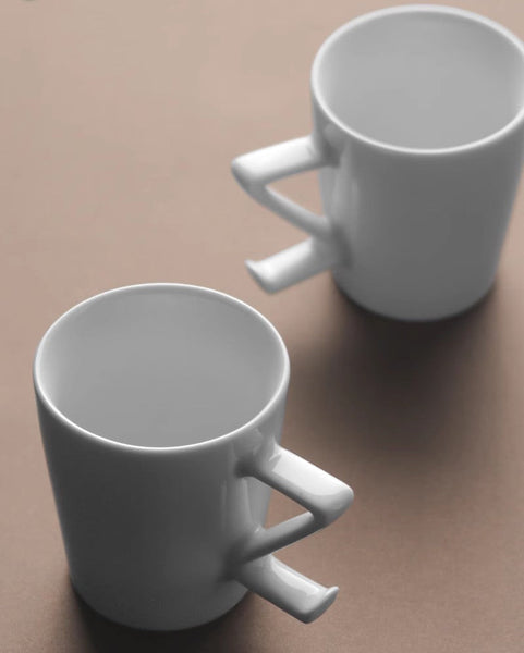 Modern Handmade Pottery Coffee Cup, Creative White Ceramic Coffee Mugs, Large Unique Tea Cup, Large Capacity Coffee Cups-LargePaintingArt.com