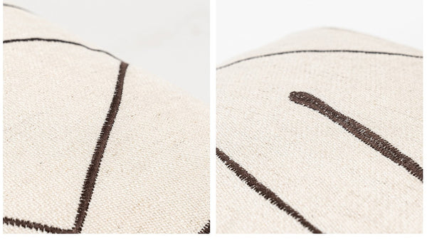 Geometric Square Modern Throw Pillows for Couch, Beige Decorative Throw Pillows, Large Contemporary Throw Pillow for Interior Design-LargePaintingArt.com