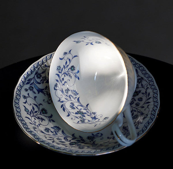 Traditional Tea Cup Set, Porcelain Tea Cups, Floral Tea Cup Set, Classic British Tea Cups, Elegant Tea Cup With Saucer, Ceramic Tea Cup with Saucer, Tea Cup Set, Vintage Tea Cup Set, Modern Ceramic Cups-LargePaintingArt.com
