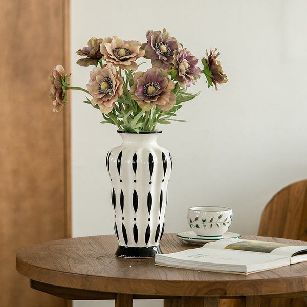 Modern Flower Vases on Table, Porcelain Flower Vases, Water Holding Flower Vases, Handmade Bouquet Ceramic Vases-LargePaintingArt.com