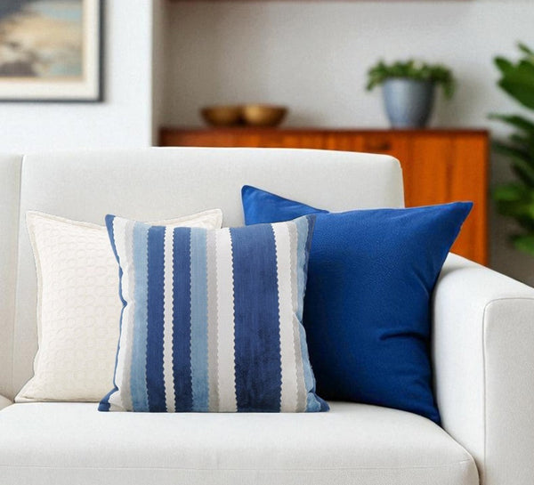 Contemporary Square Modern Throw Pillows for Couch, Large Abstract Blue Decorative Throw Pillows, Simple Throw Pillow for Interior Design, Modern Sofa Pillows-LargePaintingArt.com