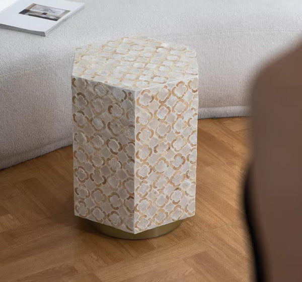 Creative Coffee Table, Contemporary Small Sofa Side Table, Shell Small Side Table, Portable Casual Side Table, Unique Small End Table-LargePaintingArt.com