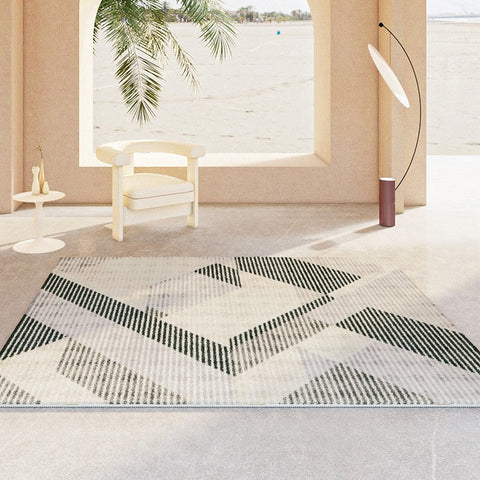 Contemporary Carpet for Study Room, Abstract Geometric Modern Rugs, Modern Rugs in Dining Room, Large Modern Area Rugs in Living Room-LargePaintingArt.com