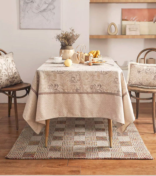 Rustic Farmhouse Table Cover for Kitchen, Outdoor Picnic Tablecloth, Large Modern Rectangle Tablecloth Ideas for Dining Room Table, Square Tablecloth for Round Table-LargePaintingArt.com