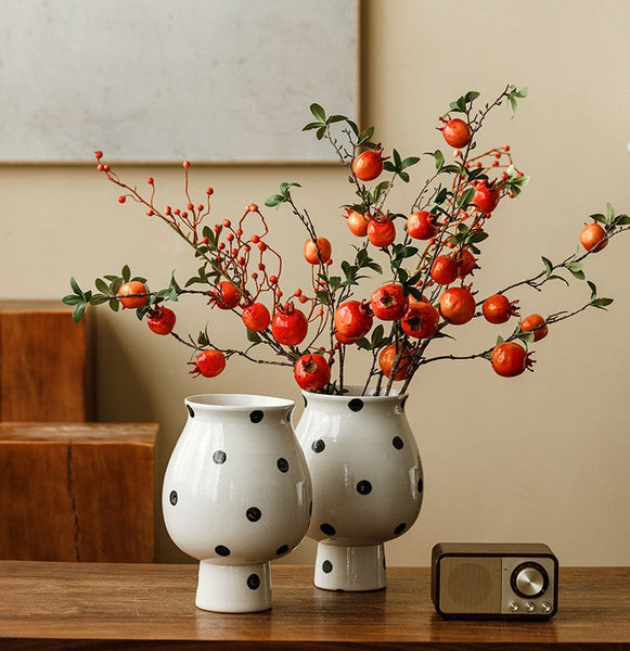 Small Flower Vases on Table, Handmade Water Holding Flower Vase, Ceramic Bud Vases, Modern Porcelain Flower Vases-LargePaintingArt.com