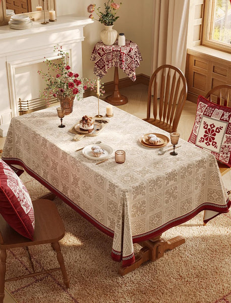 Large Table Cover for Dining Room Table, Holiday Rectangular Tablecloth for Dining Table, Modern Rectangle Tablecloth for Oval Table-LargePaintingArt.com