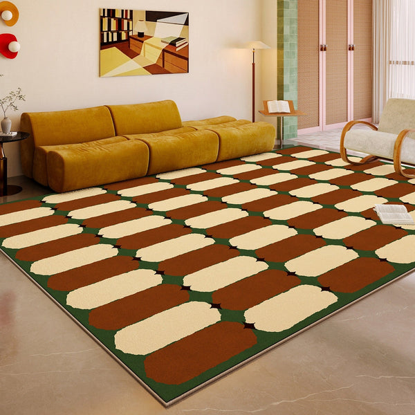 Geometric Modern Rugs, Mid Century Contemporary Rugs, Modern Living Room Rug Ideas, Colorful Area Rugs for Dining Room-LargePaintingArt.com