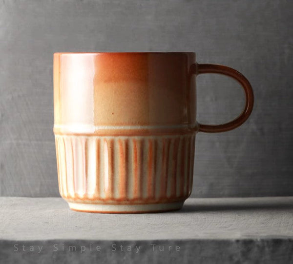 Handmade Ceramic Coffee Mug, Large Capacity Coffee Cup, Large Pottery Coffee Cup, Large Tea Cup-LargePaintingArt.com
