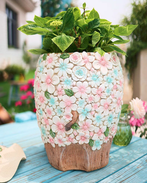Beautiful Elephant Flowerpot, Modern Garden Flower Pot, Unique Animal Statue for Garden Ornaments, Resin Statue for Garden, Villa Outdoor Decor Gardening Ideas-LargePaintingArt.com