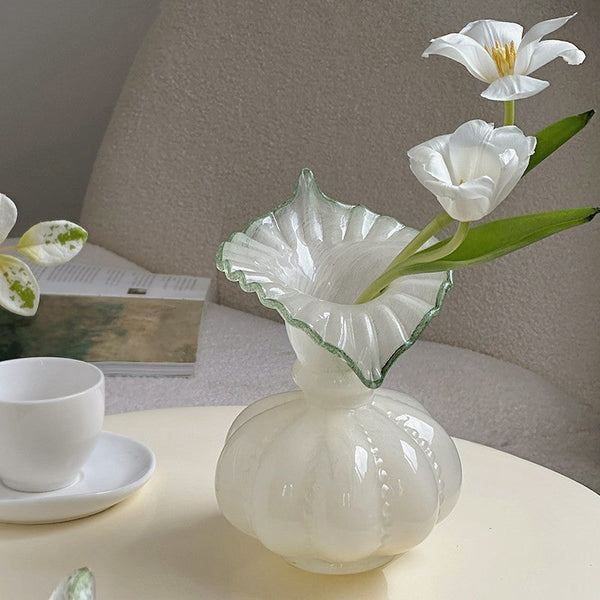 Modern Glass Flower Vases, Handmade Glass Bud Vases, Water Holding Flower Vases, Flower Vases on Table, Small Flower Vase-LargePaintingArt.com