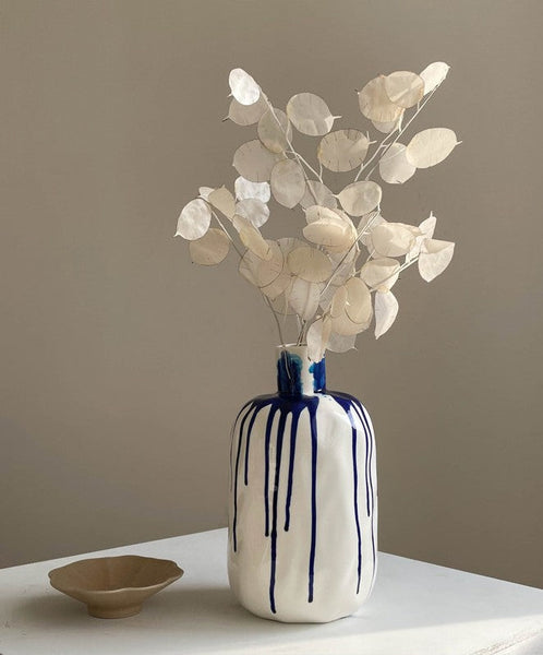 Handmade Water Holding Flower Vases, Modern Ceramic Flower Vases, Porcelain Bud Vases, Small Flower Vases on Table-LargePaintingArt.com