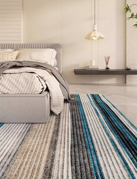 Unique Modern Rugs for Living Room, Abstract Contemporary Rugs for Bedroom, Modern Area Rugs under Sofa, Dining Room Floor Rugs, Modern Carpets for Office-LargePaintingArt.com