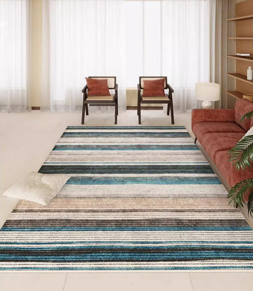 Unique Modern Rugs for Living Room, Abstract Contemporary Rugs for Bedroom, Modern Area Rugs under Sofa, Dining Room Floor Rugs, Modern Carpets for Office-LargePaintingArt.com