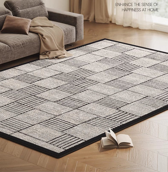 Living Room Contemporary Modern Rugs, Modern Rugs for Dining Room, Large Abstract Geometric Modern Rugs, Bedroom Modern Rugs-LargePaintingArt.com