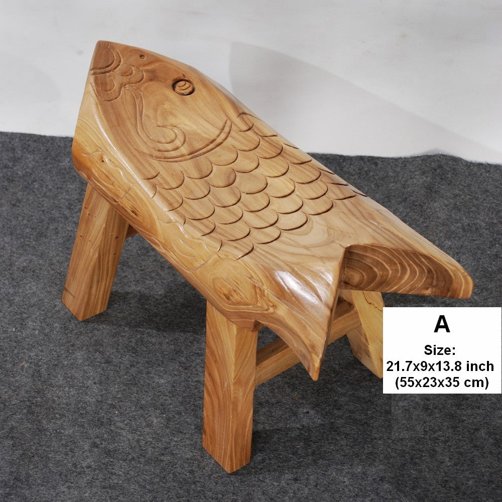 Handmade Solid Wood low Stool, Creative Shoe-changing Stool, Old Elm Wood Stool, Children's Wooden Stool, Sofa Stool, Dining Table Stool-LargePaintingArt.com