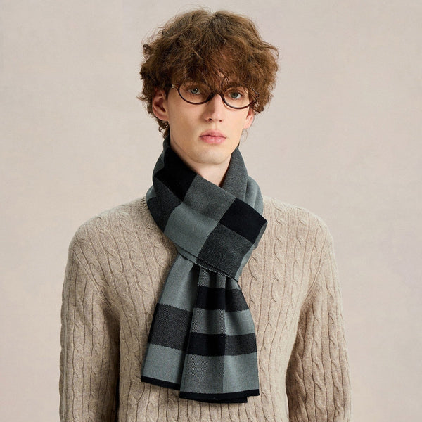 Long Wool Man Scarf, Unique Gifts for Men, Business Casual Scarf for Men, Men's Wool Scarf Winter, Formal Men Scarf Styles, Men's Winter Scarves, Fashion Men Scarf