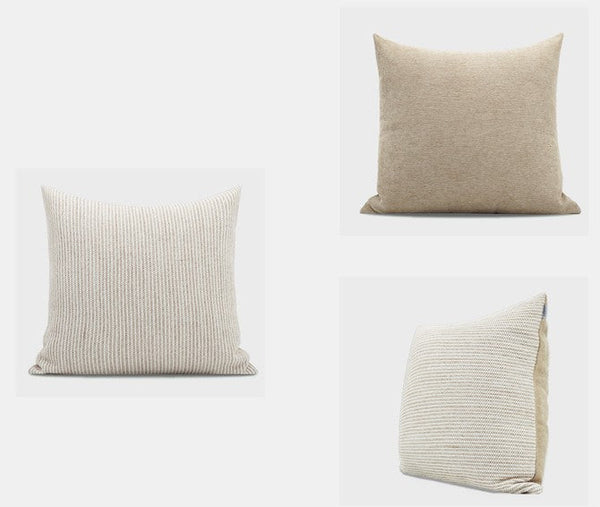 Contemporary Light Brown Modern Sofa Pillows, Large Square Modern Throw Pillows for Couch, Simple Decorative Throw Pillows, Large Throw Pillow for Interior Design-LargePaintingArt.com