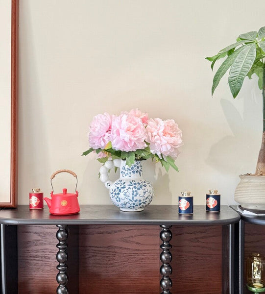 Rustic Porcelain Flower Vases, Ceramic Bud Vases, Unique Handmade Ceramic Vases, Small Flower Vases on Table-LargePaintingArt.com