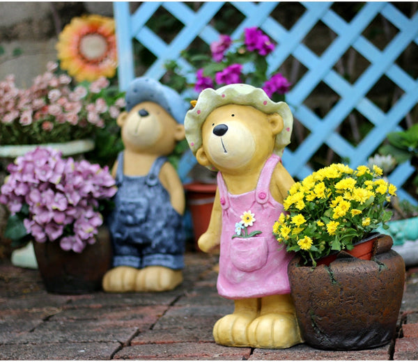 Garden Animal Sculpture Bear Statues, Garden Decor Ideas, Outdoor Garden Decoration, Animal Statues, Garden Ornament, Villa Courtyard Decor-LargePaintingArt.com
