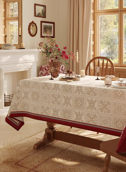 Large Table Cover for Dining Room Table, Holiday Rectangular Tablecloth for Dining Table, Modern Rectangle Tablecloth for Oval Table-LargePaintingArt.com