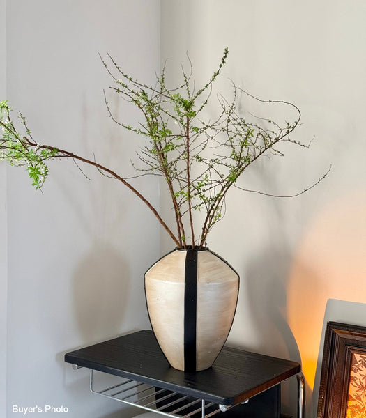 Centerpiece Ceramic Bouquet Vases, Porcelain Vases for Modern Home Decor, Large Contemporary Vases on Dining Table, Handmade Modern Flower Vase-LargePaintingArt.com
