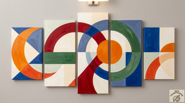 Geometric Contemporary Art, Abstract Acrylic Paintings, Hand Painted Canvas Art, Large Modern Paintings-LargePaintingArt.com
