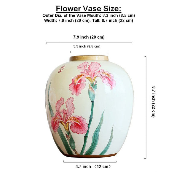 Centerpiece Ceramic Bouquet Vases, Handmade Modern Flower Vase, Large Flower Vases on Dining Table, Porcelain Flower Vases-LargePaintingArt.com